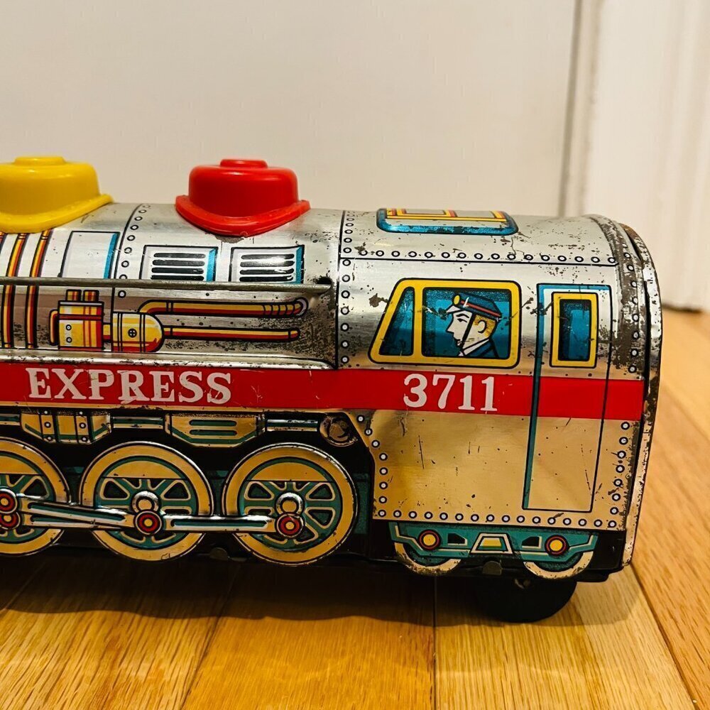 Masudaya Tin locomotive OVERLAND EXPRESS vintage rare toy Made in Japan - Picture 4 of 15